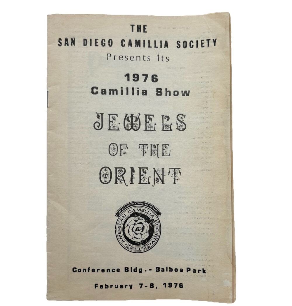 San Diego Botanical Ephemera Antiquarian 1976 Camillia Society Pamphlet Booklet